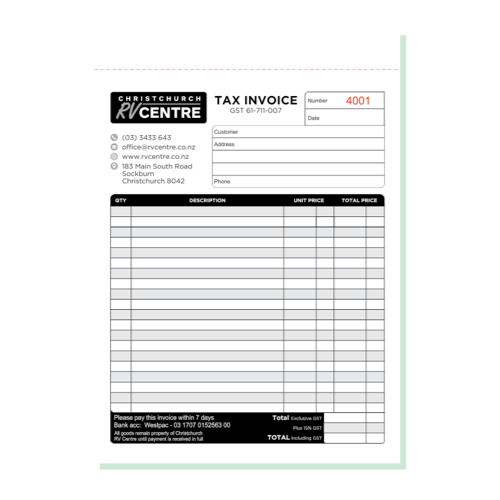 Invoice/Order Books