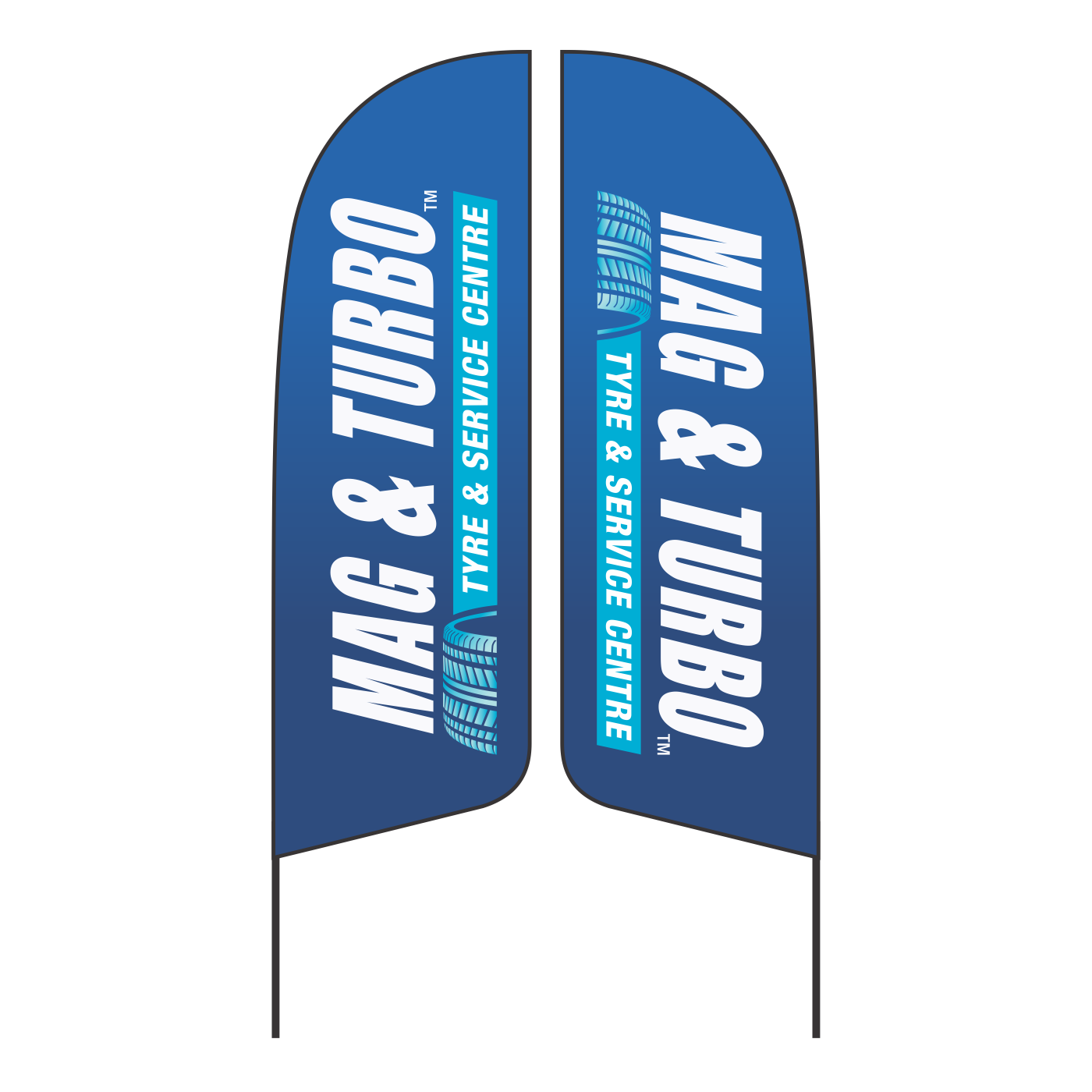 Double Side Flag. Medium. 3900mm