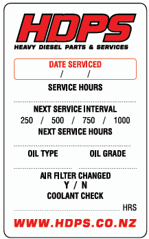 HDPS - Vinyl Service Label 55x90mm