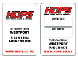 HDPS - Light Vehicle service sticker 45x68mm Westport