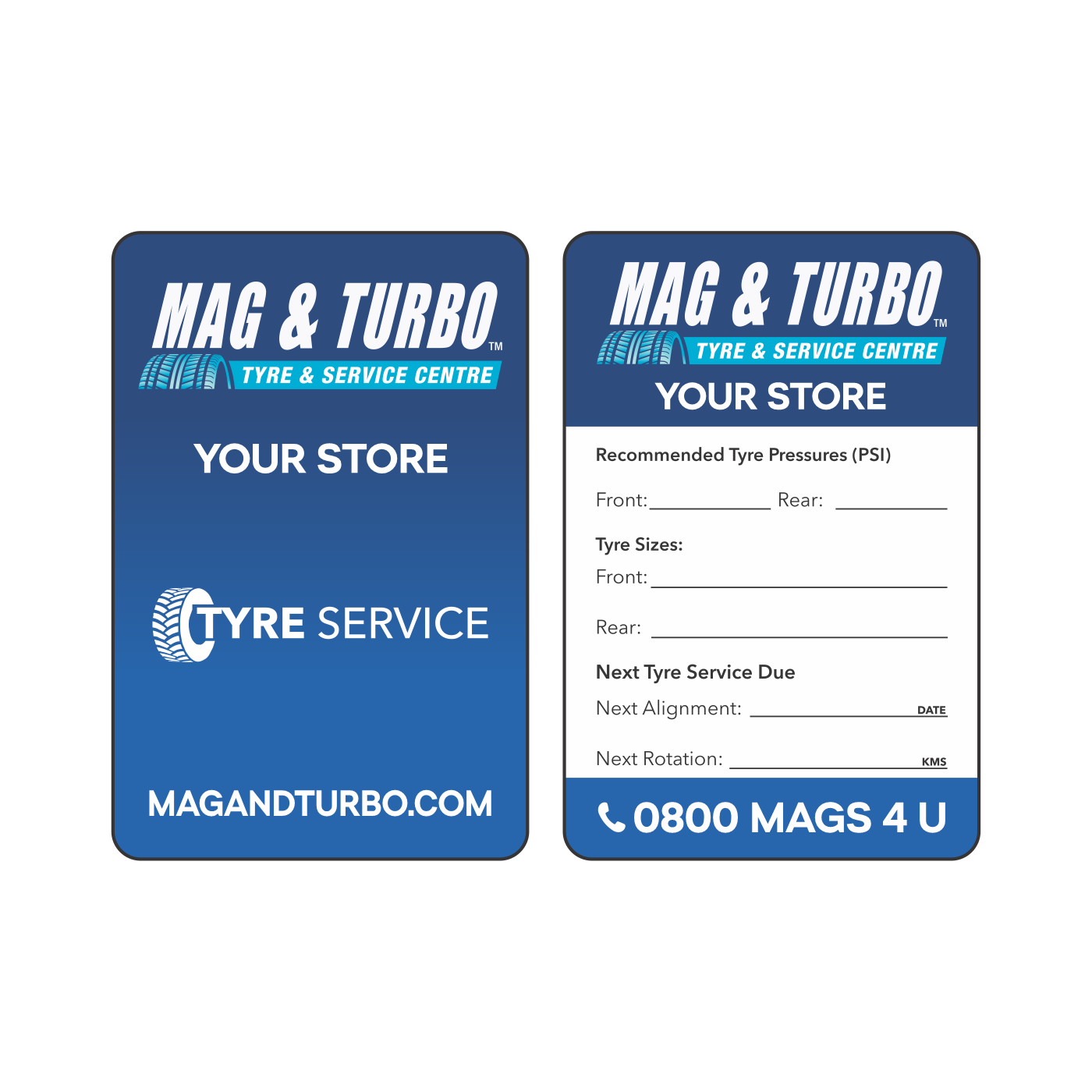 Tyre Rotat/Align Sticker. Store Specific.